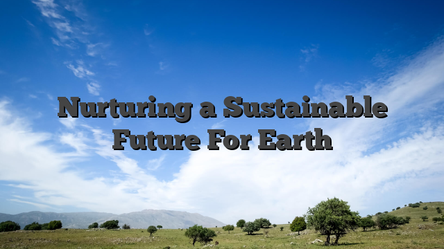 Nurturing a Sustainable Future For Earth