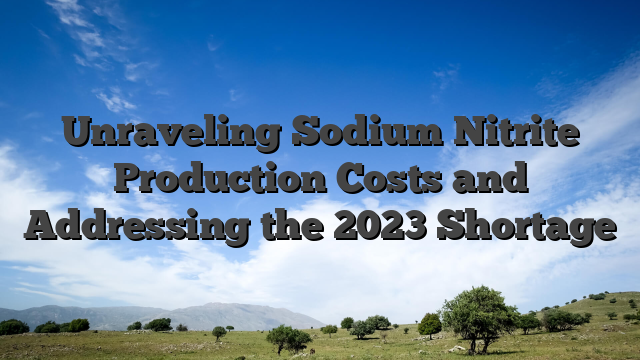 Unraveling Sodium Nitrite Production Costs and Addressing the 2023 Shortage
