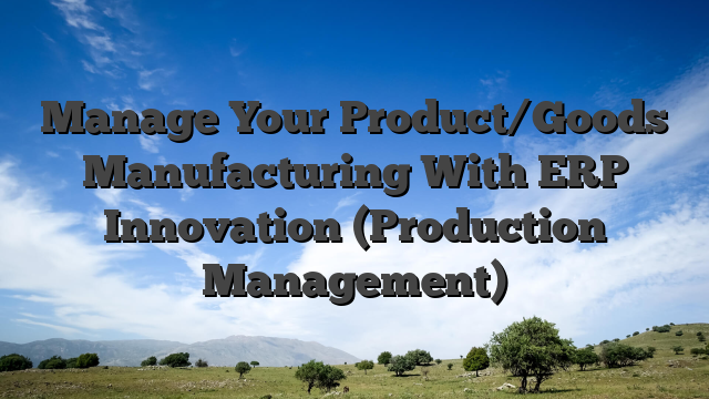 Manage Your Product/Goods Manufacturing With ERP Innovation (Production Management)