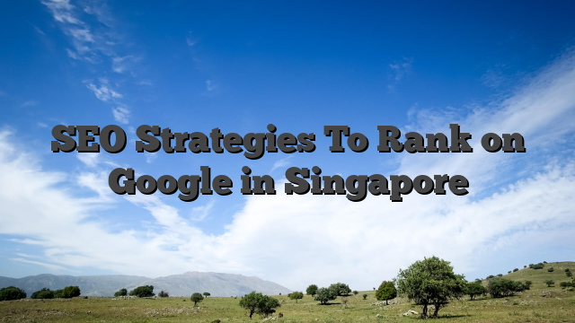 SEO Strategies To Rank on Google in Singapore