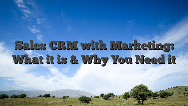 Sales CRM with Marketing: What it is & Why You Need it