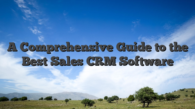 A Comprehensive Guide to the Best Sales CRM Software