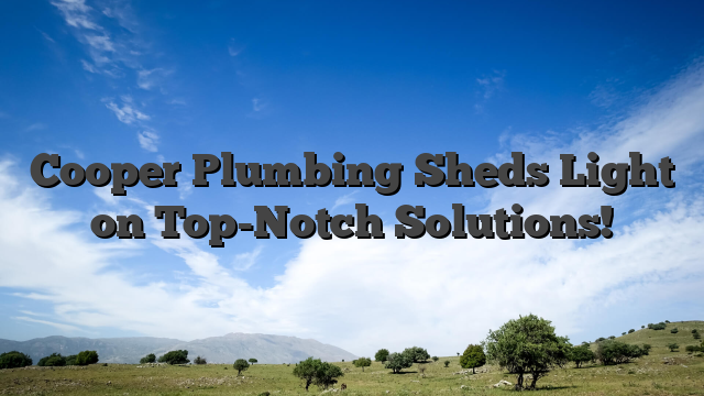 Cooper Plumbing Sheds Light on Top-Notch Solutions!