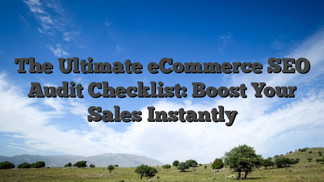 The Ultimate eCommerce SEO Audit Checklist: Boost Your Sales Instantly