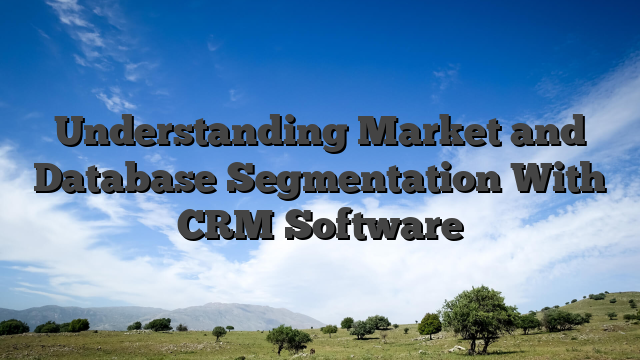 Understanding Market and Database Segmentation With CRM Software