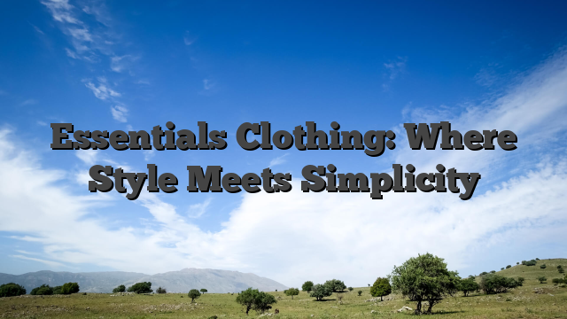 Essentials Clothing: Where Style Meets Simplicity