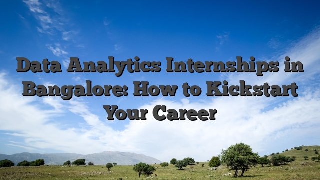 Data Analytics Internships in Bangalore: How to Kickstart Your Career