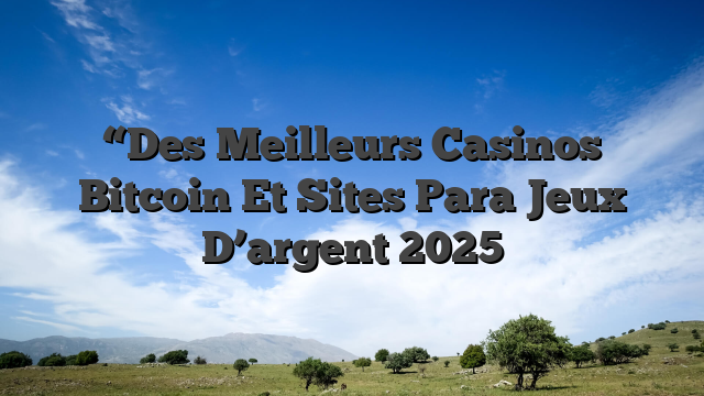 “Des Meilleurs Casinos Bitcoin Et Sites Para Jeux D’argent 2025