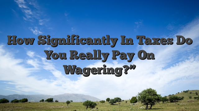 How Significantly In Taxes Do You Really Pay On Wagering?”