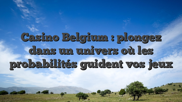 Casino Belgium : plongez dans un univers où les probabilités guident vos jeux