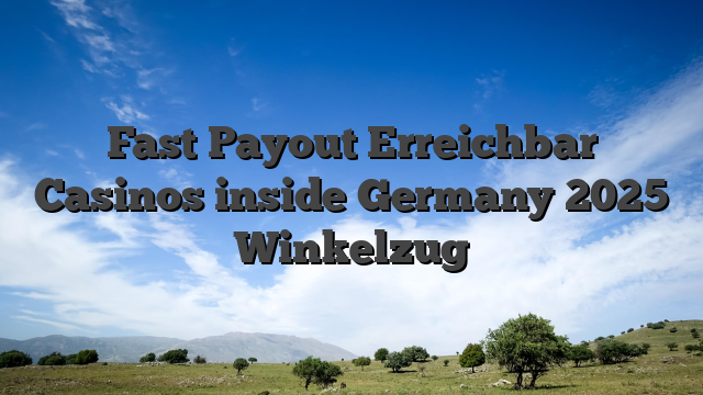 Fast Payout Erreichbar Casinos inside Germany 2025 Winkelzug