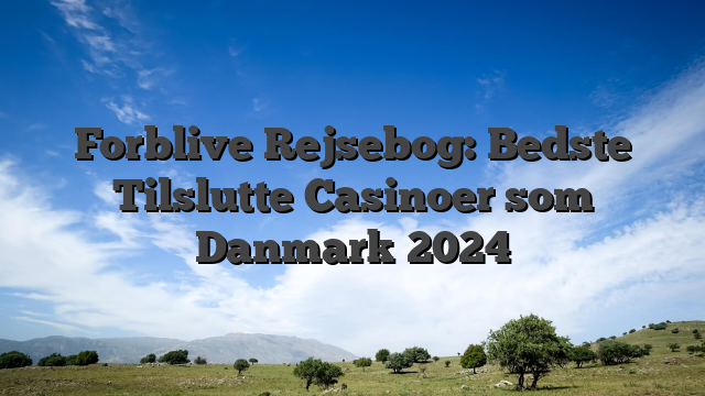 Forblive Rejsebog: Bedste Tilslutte Casinoer som Danmark 2024