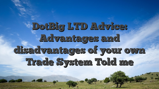 DotBig LTD Advice: Advantages and disadvantages of your own Trade System Told me