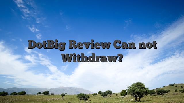 DotBig Review Can not Withdraw?