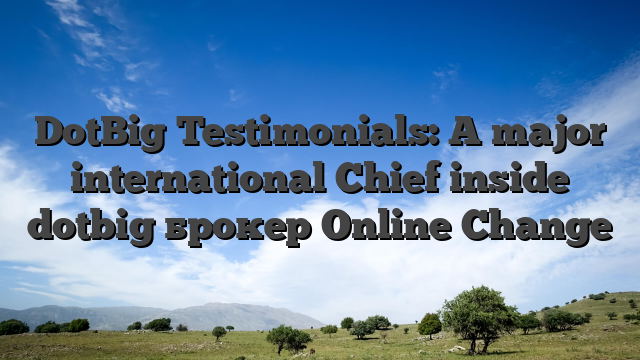 DotBig Testimonials: A major international Chief inside dotbig брокер Online Change