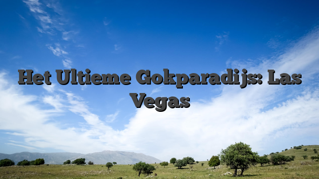 Het Ultieme Gokparadijs: Las Vegas