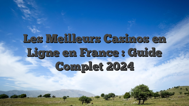 Les Meilleurs Casinos en Ligne en France : Guide Complet 2024