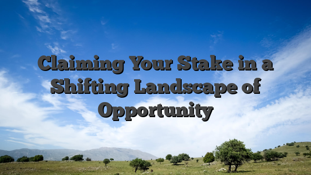 Claiming Your Stake in a Shifting Landscape of Opportunity