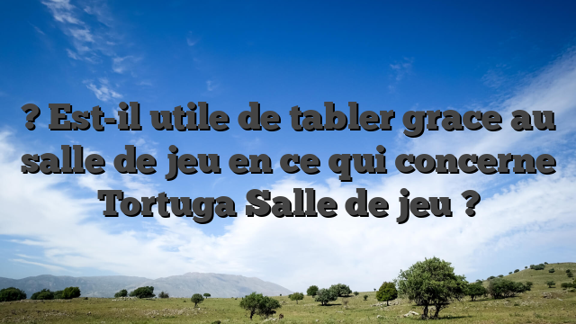 ? Est-il utile de tabler grace au salle de jeu en ce qui concerne Tortuga Salle de jeu ?