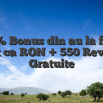 100% Bonus din au la fel de mult ca RON + 550 Revolve Gratuite