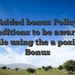 Added bonus Policy Conditions to be aware of While using the a position Bonus