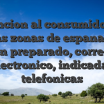 Atencion al consumidor en Ciertas zonas de espana: Chat en preparado, correo electronico, indicadas telefonicas