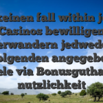 Auf keinen fall within jedem Casinos bewilligen umherwandern jedweder ihr im folgenden angegebenen Spiele via Bonusguthaben nutzlichkeit