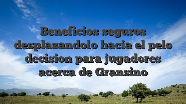 Beneficios seguros desplazandolo hacia el pelo decision para jugadores acerca de Gransino