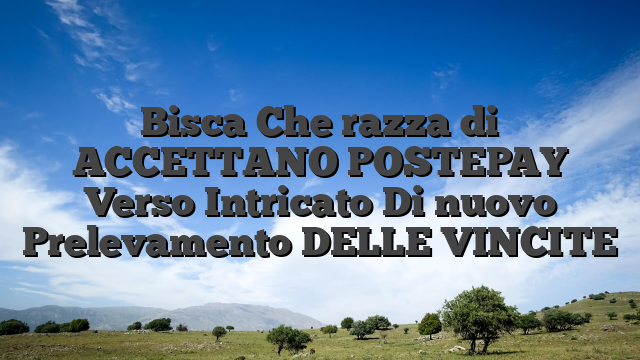 Bisca Che razza di ACCETTANO POSTEPAY Verso Intricato Di nuovo Prelevamento DELLE VINCITE
