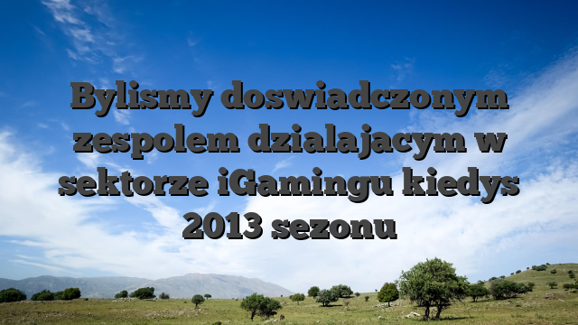 Bylismy doswiadczonym zespolem dzialajacym w sektorze iGamingu kiedys 2013 sezonu