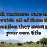 Call customer care and provide all of them the information they must prove your own title