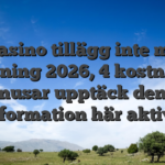 Casino tillägg inte me insättning 2026, 4 kostnadsfri bonusar upptäck denna information här aktiva