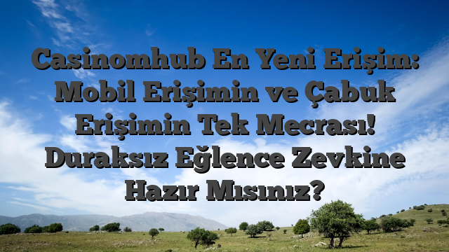 Casinomhub En Yeni Erişim: Mobil Erişimin ve Çabuk Erişimin Tek Mecrası! Duraksız Eğlence Zevkine Hazır Mısınız?