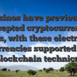 Casinos have previously accepted cryptocurrency costs, with these electronic currencies supported by blockchain technical