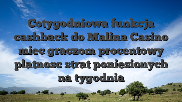 Cotygodniowa funkcja cashback do Malina Casino miec graczom procentowy platnosc strat poniesionych na tygodnia