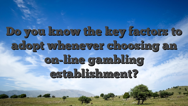 Do you know the key factors to adopt whenever choosing an on-line gambling establishment?