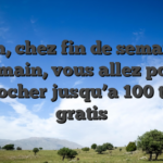 Enfin, chez fin de semaine i�   du demain, vous allez pouvoir empocher jusqu’a 100 tours gratis