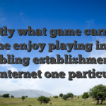 Exactly what game carry out anyone enjoy playing in the a gambling establishment on the internet one particular?