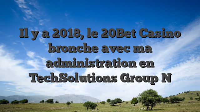 Il y a 2018, le 20Bet Casino bronche avec ma administration en TechSolutions Group N