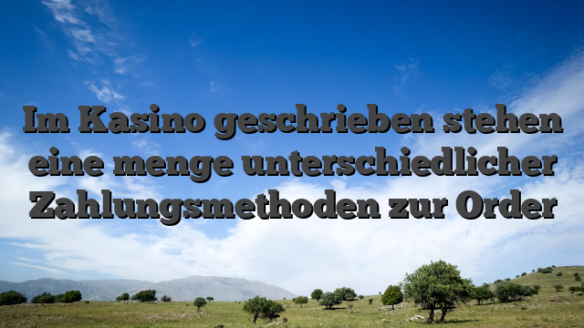 Im Kasino geschrieben stehen eine menge unterschiedlicher Zahlungsmethoden zur Order