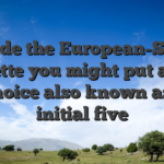 Inside the European-Style Roulette you might put a form of choice also known as the initial five