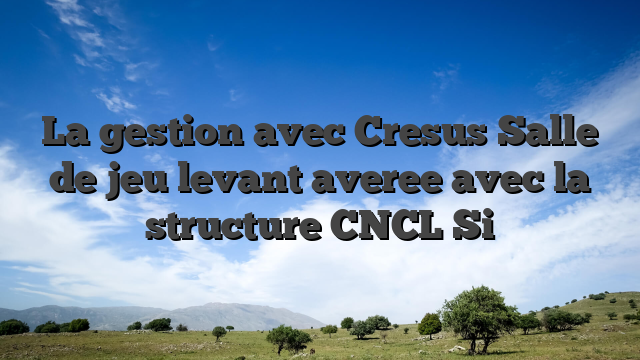 La gestion avec Cresus Salle de jeu levant averee avec la structure CNCL Si