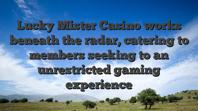 Lucky Mister Casino works beneath the radar, catering to members seeking to an unrestricted gaming experience