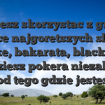 Mozesz skorzystac z grac z tysiace najgoretszych slotow, ruletke, bakarata, blackjacka i bedziesz pokera niezaleznie od tego gdzie jestes