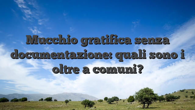 Mucchio gratifica senza documentazione: quali sono i oltre a comuni?