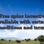Note: Free spins incentives are available with certain conditions and terms