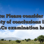 Note: Please consider the variety of conclusions in the T&Cs examination here
