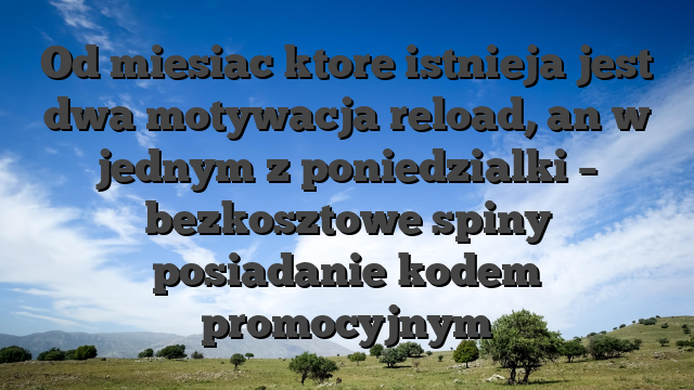 Od miesiac ktore istnieja jest dwa motywacja reload, an w jednym z poniedzialki – bezkosztowe spiny posiadanie kodem promocyjnym