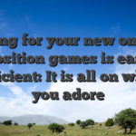 Opting for your new on line position games is easy sufficient: It is all on which you adore