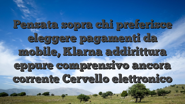 Pensata sopra chi preferisce eleggere pagamenti da mobile, Klarna addirittura eppure comprensivo ancora corrente Cervello elettronico